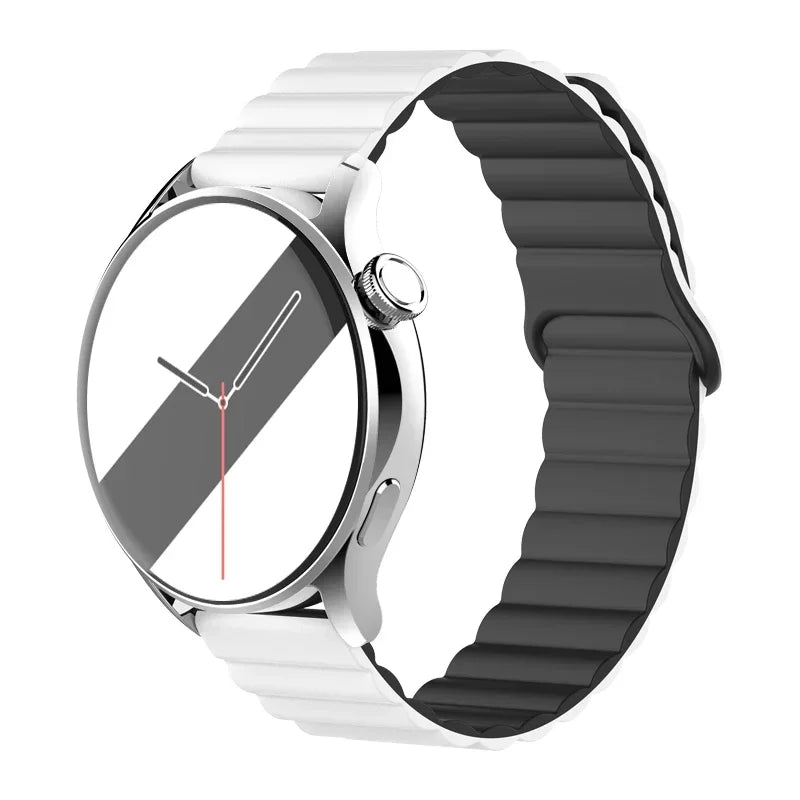 silicone strap For Samsung Galaxy watch 7/6/5/4/5pro/6-4 Classic/FE 20mm 22mm band Magnetic Loop bracelet huawei GT 4-3-pro-2e