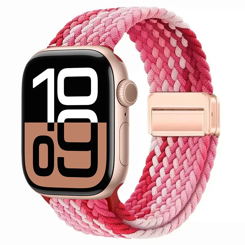 Nylon Braided Loop band for Apple Watch Ultra 3 2 49mm 11 10 42mm 46mm 9 8 7 45mm 41mm Magnetic band Apple Watch 6 5 SE 44mm 40mm band