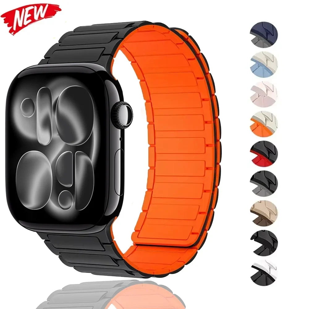 Magnetic Silicone band for Apple Watch band Ultra 3 2 1 49mm 11 10 46mm 42mm band Apple Watch 9 8 7 6 5 4 SE 45mm 41mm 44mm 40mm