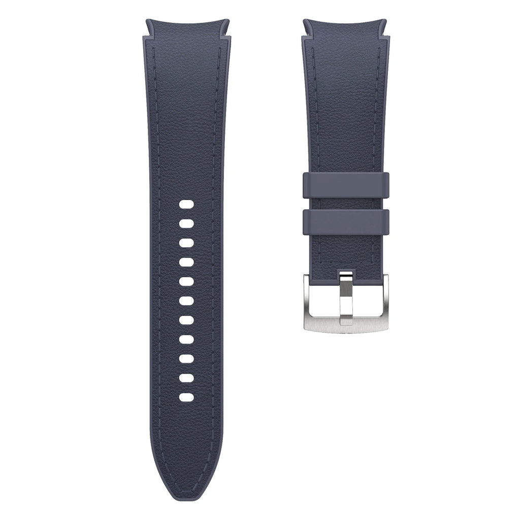 Silicone+Leather Strap for Samsung Galaxy Watch 7 6 5 4 FE 40mm 44mm No Gap Bracelet Band Watch 6 4 Classic 43/47mm 42/46mm Belt